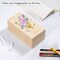 Unfinished Wooden Storage Box with Sliding Lid, 7.8'' x 3.9'' x 3.1'' Keepsake Box, Rustic Wood Gift Boxes for Art Hobbies, DIY Lovers, Desk Organizers and Christmas Decorations